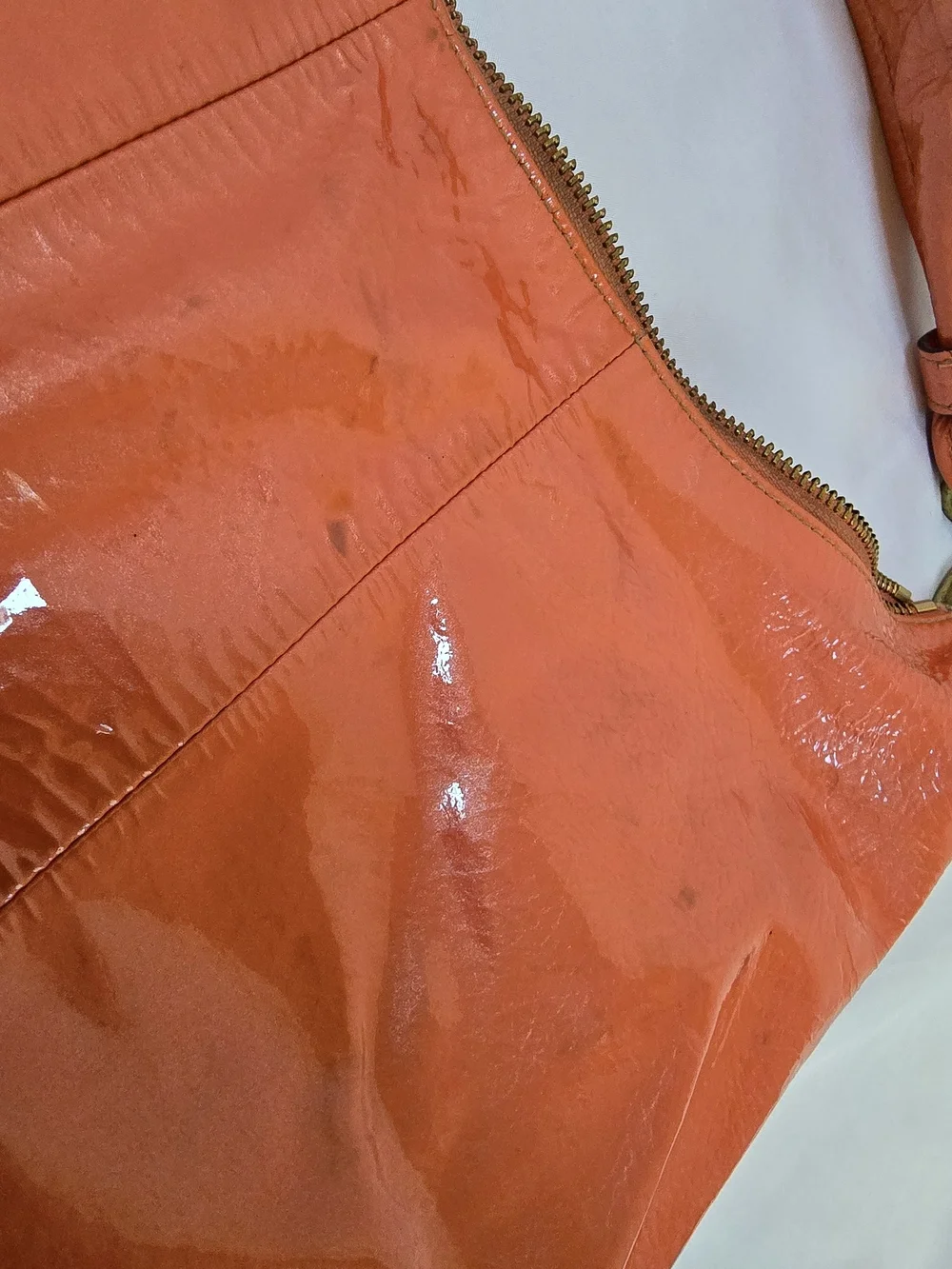 Coach Kristin 16948 Coral Patent Leather Convertible Hobo Bag